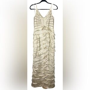 3 x $40 Adriana Papell gold tier cocktail dress size 10 wedding mother of bride